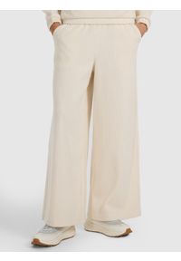 4f - 4F Spodnie oversize z szerokimi nogawkami damskie - białe L. Kolor: biały. Materiał: dzianina, dresówka #2