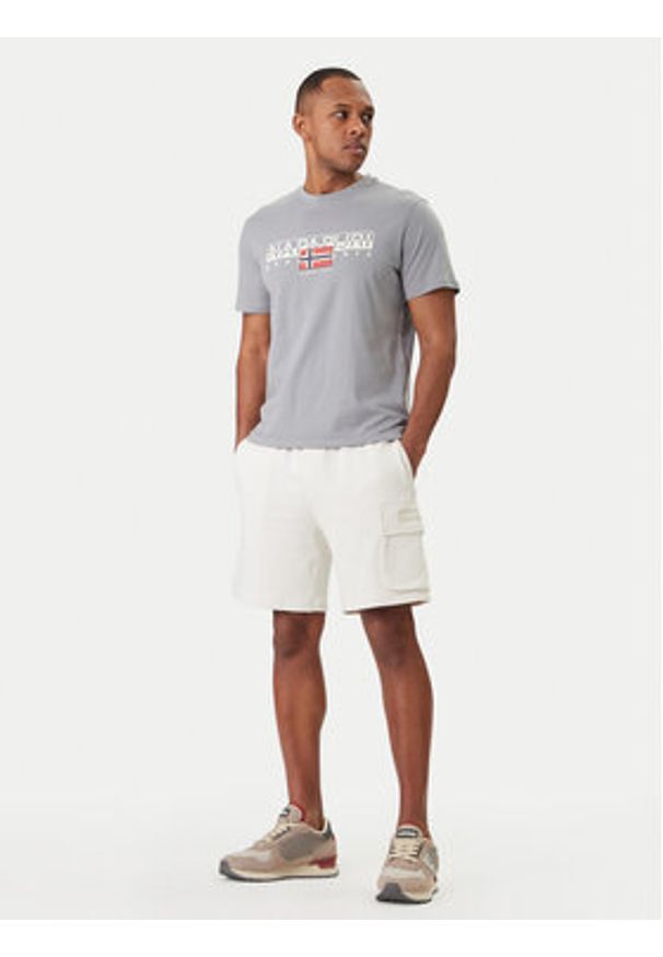 Napapijri Szorty sportowe N-Box Logo Cargo NP0A4I59 Biały Regular Fit. Kolor: biały. Materiał: bawełna. Styl: sportowy