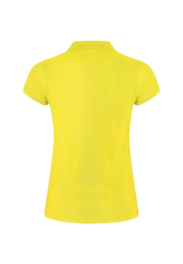 ROLY - Damska Koszulka Polo W Gwiazdki. Typ kołnierza: polo. Kolor: żółty