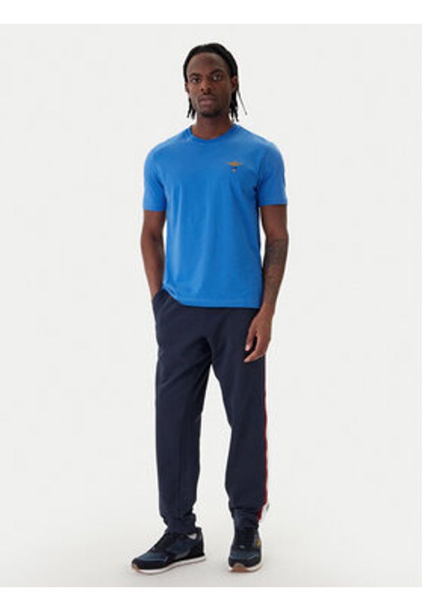 Aeronautica Militare T-Shirt 261TS1580UJ00372 Niebieski Regular Fit. Kolor: niebieski. Materiał: bawełna