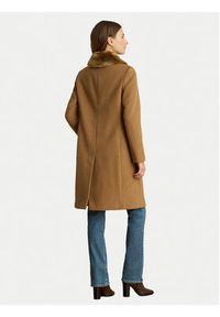 Lauren Ralph Lauren - LAUREN RALPH LAUREN Płaszcz wełniany 297P04148002 Brązowy Straight Fit. Kolor: brązowy. Materiał: wełna
