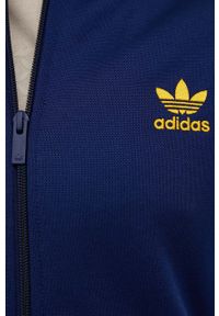 adidas Originals bluza męska kolor niebieski z aplikacją. Kolor: niebieski. Materiał: materiał. Długość rękawa: raglanowy rękaw. Wzór: aplikacja #3