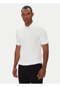EA7 Emporio Armani Polo 7M000300 AF13739 U0002 Biały Slim Fit. Typ kołnierza: polo. Kolor: biały. Materiał: wiskoza