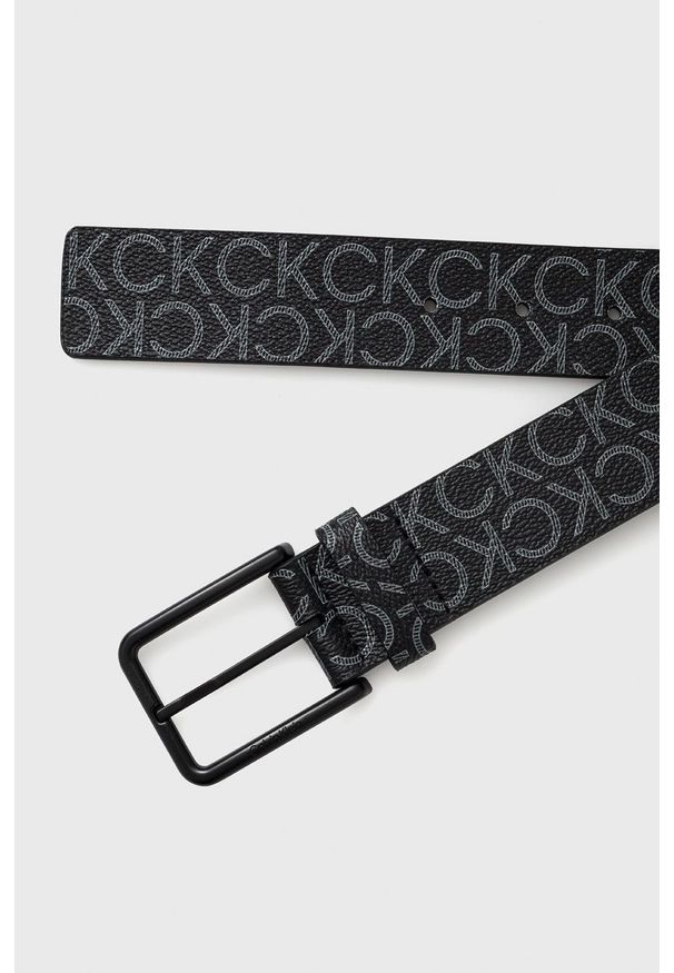 Calvin Klein pasek skórzany męski kolor czarny. Kolor: czarny. Materiał: skóra