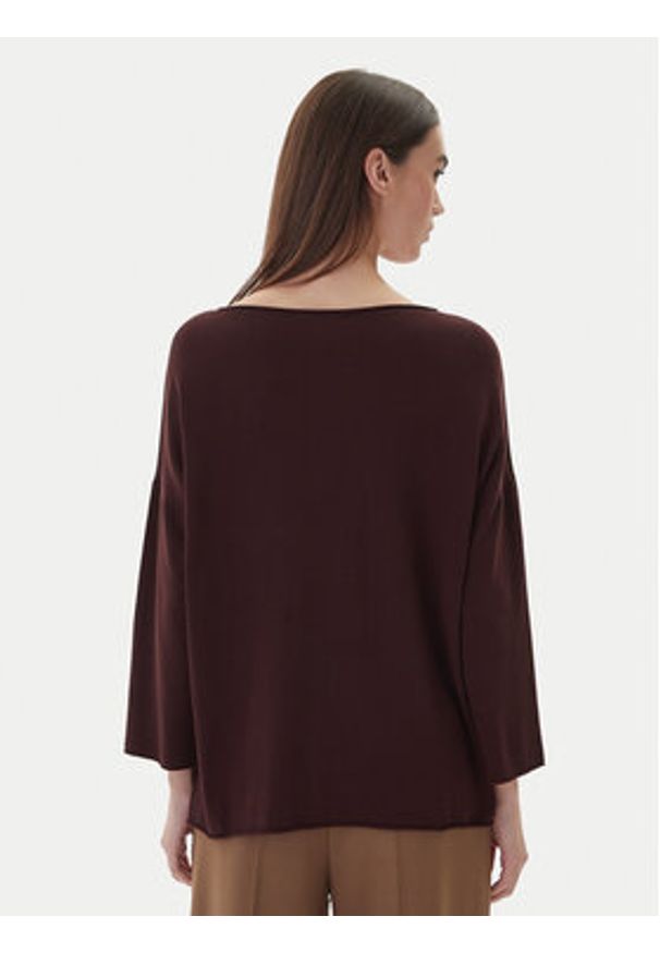 Kontatto Sweter 3M0801C Brązowy Regular Fit. Kolor: brązowy. Materiał: syntetyk