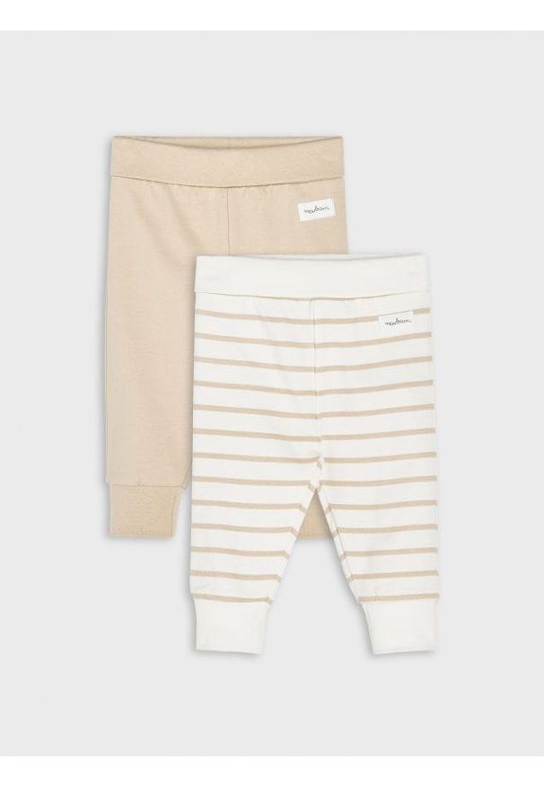 Sinsay - Legginsy 2 pack - kremowy. Kolor: kremowy. Materiał: tkanina