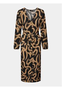 Pieces Sukienka koszulowa Merita 17147634 Beżowy Regular Fit. Kolor: beżowy. Materiał: wiskoza. Typ sukienki: koszulowe