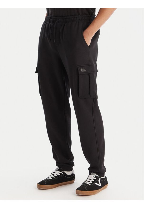 Quiksilver Spodnie dresowe EQYFB03401 Czarny Regular Fit. Kolor: czarny. Materiał: bawełna, syntetyk