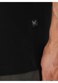 Pako Lorente - PAKO LORENTE – Czarny męski t-shirt basic. Okazja: na co dzień. Kolor: czarny, biały. Materiał: bawełna. Styl: casual #3