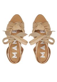 Manebi Espadryle Hamptons Wedge Espadrilles With Knot M 1.1 WS Beżowy. Kolor: beżowy. Materiał: zamsz, skóra #5