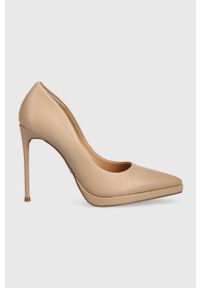Steve Madden szpilki skórzane Klassy kolor beżowy SM11002464. Kolor: beżowy. Materiał: skóra. Obcas: na szpilce. Wysokość obcasa: średni #1