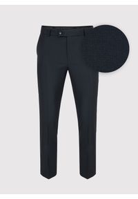 Pako Lorente - PAKO LORENTE – Granatowe spodnie garniturowe. Kolor: niebieski. Materiał: poliester, wełna. Wzór: gładki #1