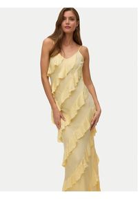 Vero Moda Sukienka wieczorowa Celyn 10348500 Żółty Regular Fit. Kolor: żółty. Materiał: syntetyk. Styl: wizytowy #4
