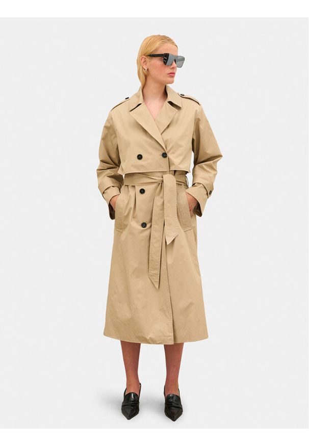 Karen by Simonsen Trencz Mari 10104755 Beżowy Regular Fit. Kolor: beżowy. Materiał: bawełna