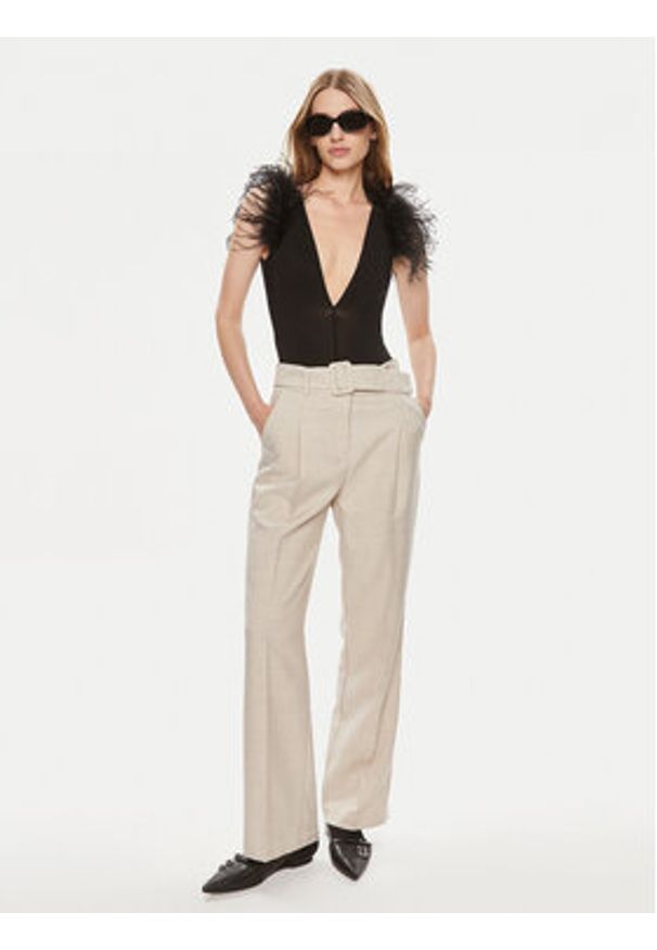 Vero Moda Spodnie materiałowe Nancy 10304626 Beżowy Straight Fit. Kolor: beżowy. Materiał: syntetyk