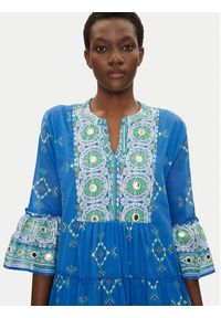 Iconique Sukienka letnia IC25-091 Niebieski Regular Fit. Kolor: niebieski. Materiał: bawełna. Sezon: lato #5