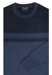 Klasyczny Sweter - Wełna z Akrylem - Pako Jeans - Granatowy. Okazja: do pracy, na spotkanie biznesowe, na co dzień. Kolor: niebieski. Materiał: bawełna, poliester. Styl: klasyczny #3