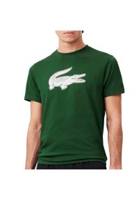 Koszulka męska Lacoste Sport 3D Print Crocodile Breathable Jersey TH2042-YRR - zielona. Kolor: zielony. Materiał: jersey. Długość rękawa: krótki rękaw. Długość: krótkie. Wzór: nadruk
