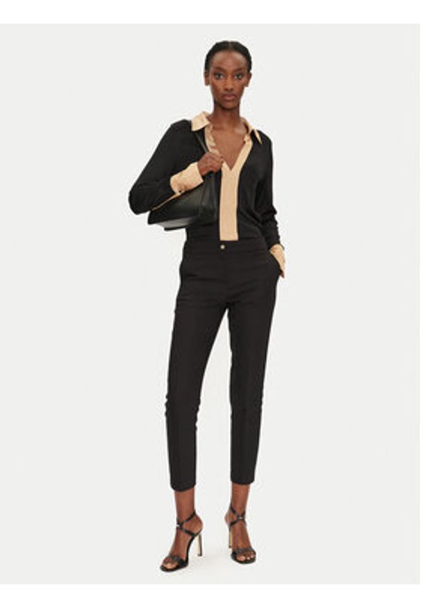 Morgan Chinosy 222-PLIME.F Czarny Slim Fit. Kolor: czarny. Materiał: bawełna