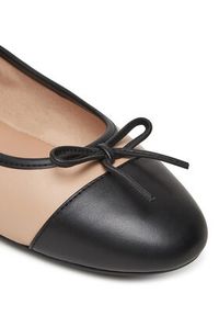 TOMMY HILFIGER - Tommy Hilfiger Baleriny Toe Cap Leather Ballerina FW0FW08759 Écru. Materiał: skóra #3
