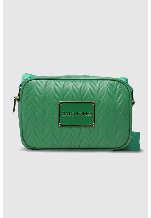 Valentino by Mario Valentino - VALENTINO Tłoczona zielona torebka z przypinaną saszetką sunny re haversack. Kolor: zielony. Materiał: z tłoczeniem