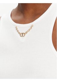 TwinSet - TWINSET Top 251TT2400 Biały Slim Fit. Kolor: biały. Materiał: bawełna #3