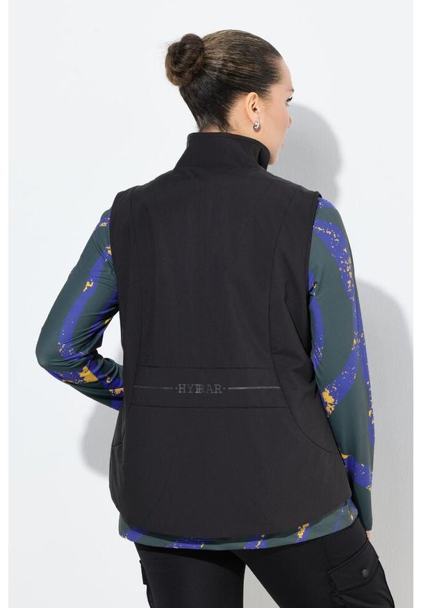 ULLA POPKEN - Damskie Pikowana kamizelka funkcyjna wodoodporna odblaski stójka. Typ kołnierza: kołnierzyk stójkowy. Kolekcja: plus size. Kolor: czarny. Materiał: poliester, materiał. Sport: turystyka piesza