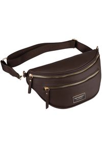 Brązowa saszetka damska na ramię skóra ekologiczna nerka mała listonoszka Peterson PTN JK6-01. Kolor: brązowy. Materiał: skórzane. Rodzaj torebki: na ramię #1