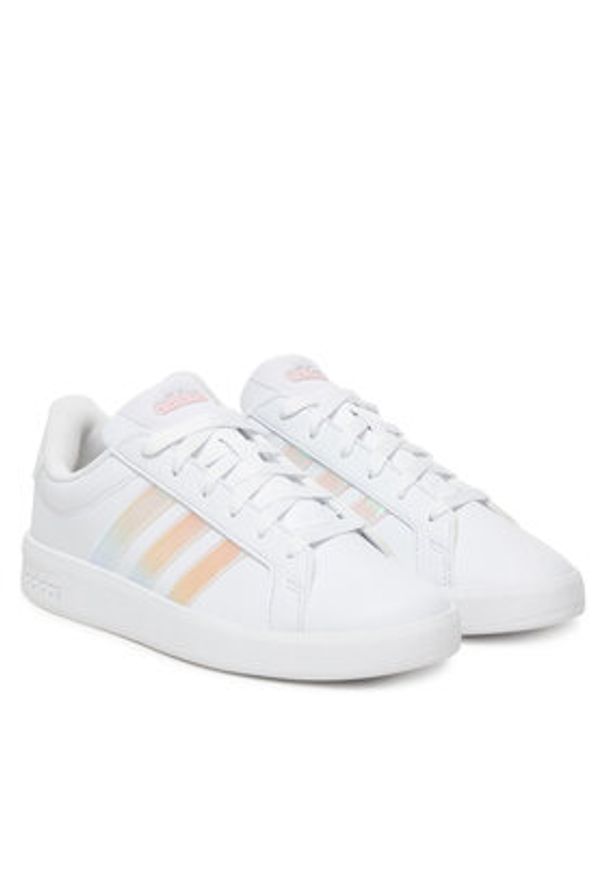 Adidas - adidas Sneakersy Grand Court 3.0 JQ1978 Biały. Kolor: biały. Materiał: skóra