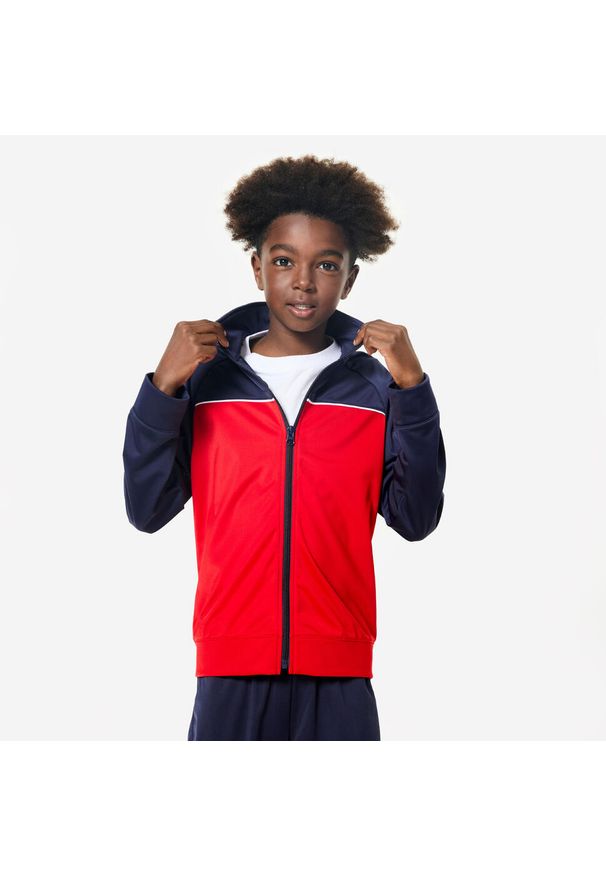 Dres dziecięcy Decathlon. Okazja: na uczelnię. Kolor: niebieski, czerwony, wielokolorowy. Materiał: materiał, poliester. Styl: sportowy