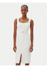 Fracomina Sukienka koktajlowa FR25SD2001W42901 Écru Slim Fit. Materiał: syntetyk. Styl: wizytowy #1