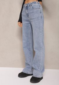 Renee - Jasnoniebieskie Szerokie Jeansy Regular Waist Rehnia. Kolor: niebieski #5