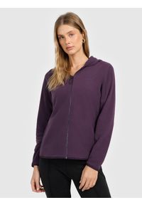 4f - 4F Polar slim z kapturem damski - fioletowy S. Typ kołnierza: kaptur. Kolor: fioletowy. Materiał: polar. Sport: fitness #1