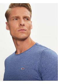 Tommy Jeans T-Shirt Jaspe DM0DM09586 Niebieski Slim Fit. Kolor: niebieski. Materiał: syntetyk, bawełna