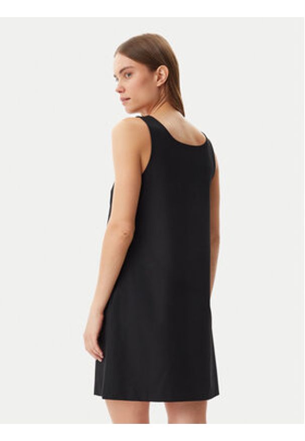 Calvin Klein Sukienka codzienna LV044B010G Czarny Regular Fit. Okazja: na co dzień. Kolor: czarny. Materiał: syntetyk, wiskoza. Typ sukienki: proste. Styl: casual