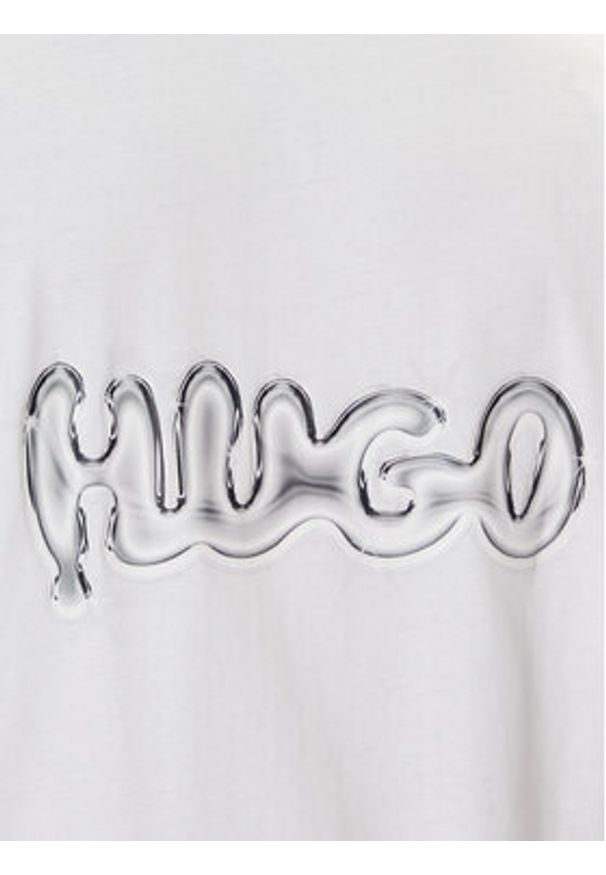 Hugo - HUGO T-Shirt Nyrotee 50549769 Biały Loose Fit. Kolor: biały. Materiał: bawełna