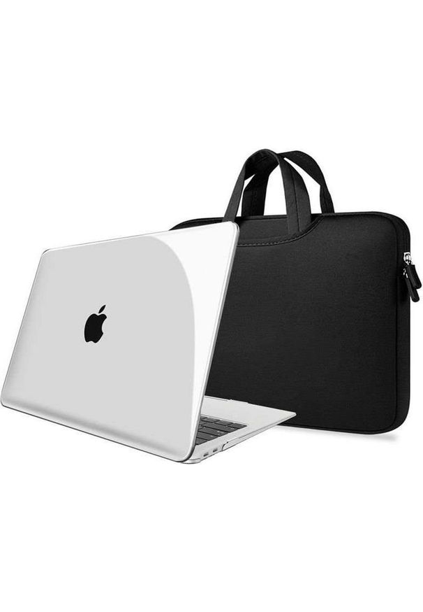 Etui Alogy Etui Alogy Hard Case crystal przezroczyste + torba neopren czarny do MacBook Air 2018 13. Kolor: czarny. Materiał: neopren