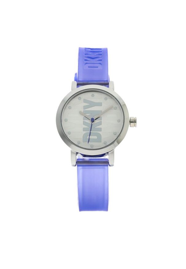 DKNY Zegarek NY6661SET Granatowy. Kolor: niebieski. Materiał: syntetyk