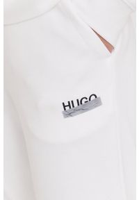 Hugo Spodnie kolor biały gładkie. Kolor: biały. Wzór: gładki #2