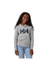 Bluza dziecięca z kapturem Helly Hansen logo 2.0. Typ kołnierza: kaptur. Kolor: szary