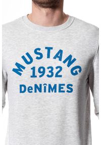 Mustang - MUSTANG BLUZA Basic Crewneck LIGHT GREY MEL. 1007003 4163. Wzór: nadruk, melanż #8