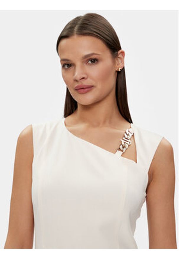 Liu Jo Sukienka koktajlowa CA4211 T2200 Écru Regular Fit. Materiał: syntetyk. Styl: wizytowy