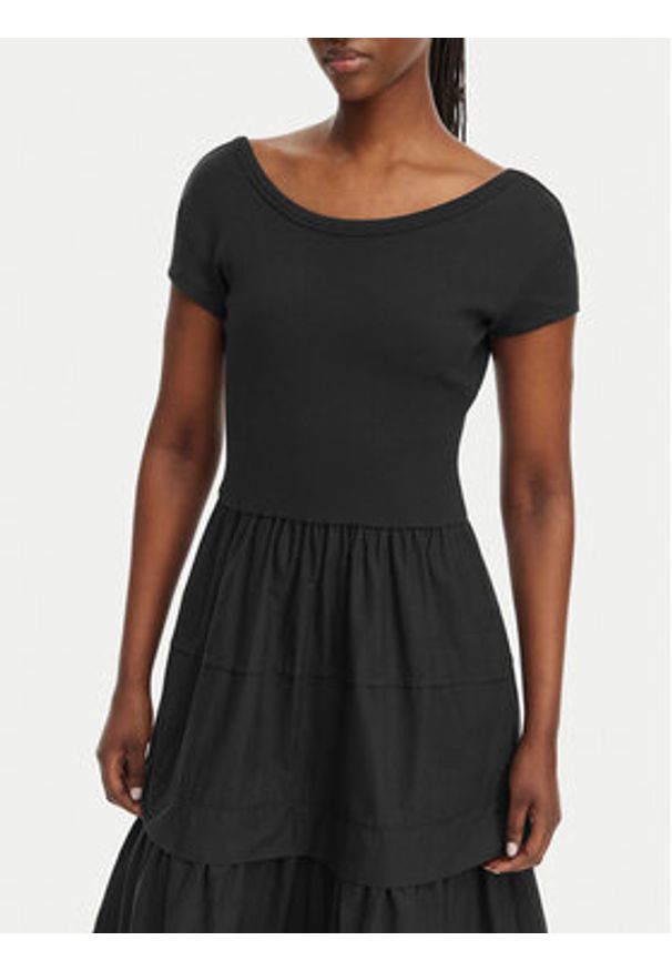 BOSS Sukienka codzienna C_Enight 50556386 Czarny Regular Fit. Okazja: na co dzień. Kolor: czarny. Materiał: bawełna. Typ sukienki: proste. Styl: casual