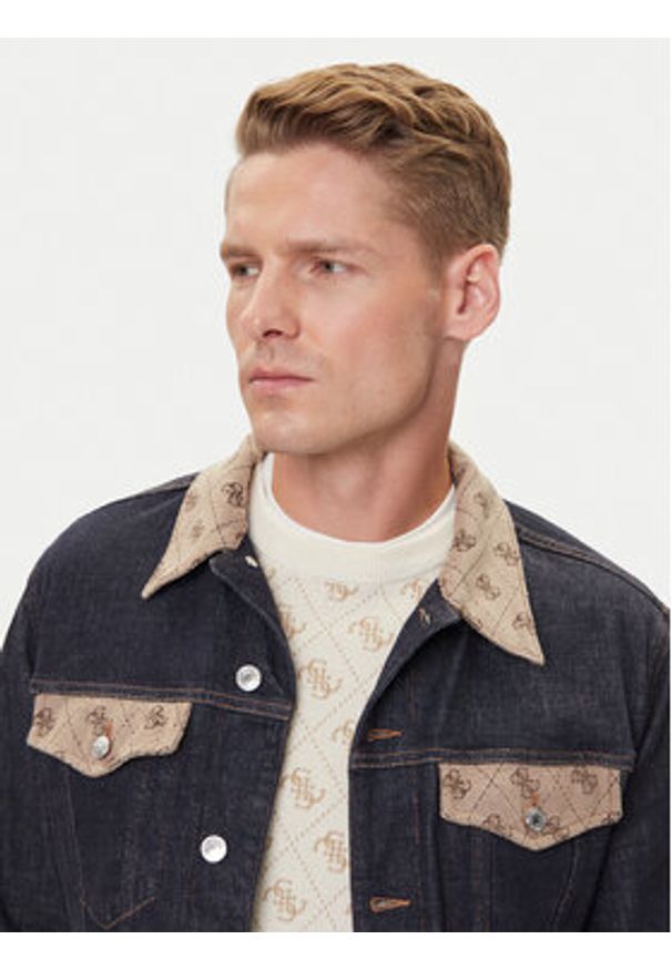 Guess Kurtka przejściowa 177333 Niebieski Classic Fit. Kolor: niebieski. Materiał: bawełna