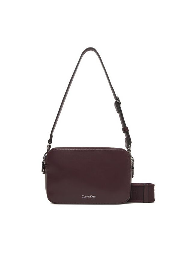 Calvin Klein Torebka LV04F3165G Bordowy. Kolor: czerwony. Materiał: skórzane