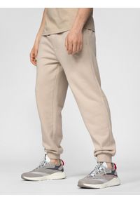 4f - Spodnie dresowe joggery męskie. Kolor: beżowy. Materiał: dresówka #2