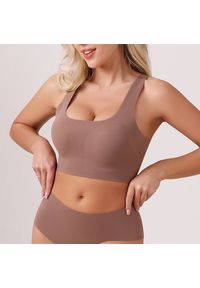 Intica - Komplet sportowy z usztywnianym topem dla aktywnych Lizet. Kolor: brązowy. Materiał: materiał, skóra #4