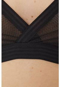 DKNY - Dkny biustonosz kolor czarny transparentny gładki. Kolor: czarny. Rodzaj stanika: odpinane ramiączka. Wzór: gładki #4