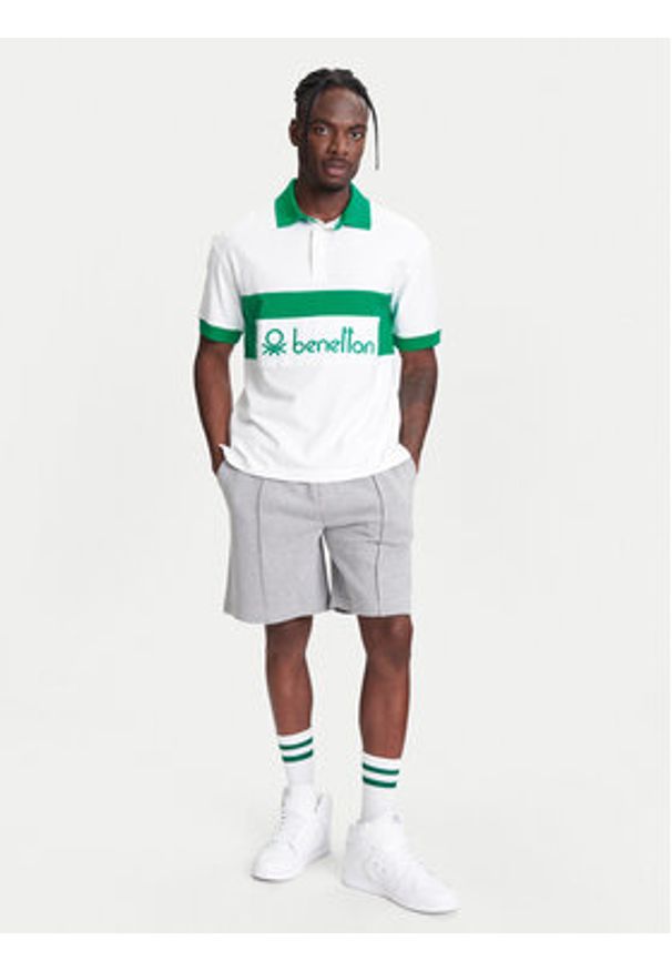 United Colors of Benetton - United Colors Of Benetton Polo 3MCYU301U Biały Regular Fit. Typ kołnierza: polo. Kolor: biały. Materiał: bawełna