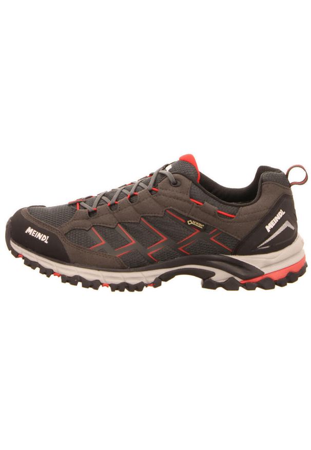 MEINDL - Buty trekkingowe męskie Meindl Caribe Gtx. Okazja: na co dzień. Zapięcie: sznurówki. Kolor: czerwony, szary, wielokolorowy. Materiał: materiał. Szerokość cholewki: normalna. Technologia: Gore-Tex